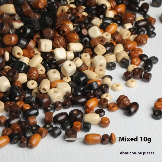 Vintage Solid Wood Scattered Beads Necklace Accessories 673 Mixed Style - Shop at LoveMi