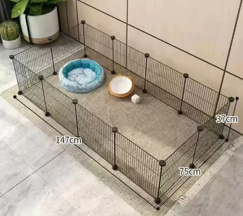 Small Dog Indoor Home Isolation Fence Cage Secret 4 Columns 2 Black - Shop at LoveMi