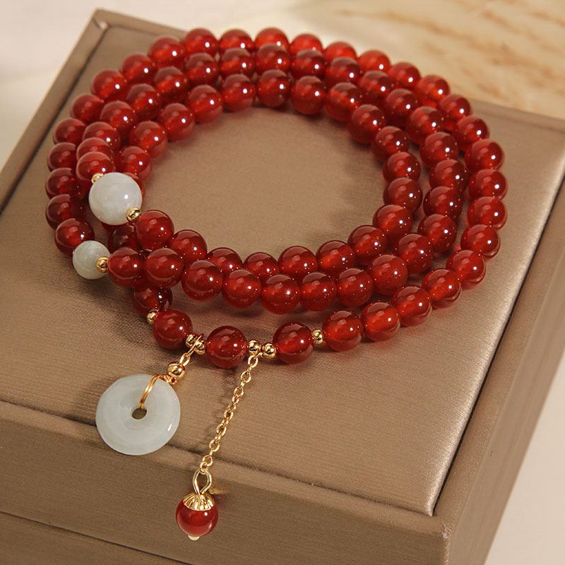 Red Agate Multi-layer Bracelet Women's Retro Ethnic Style