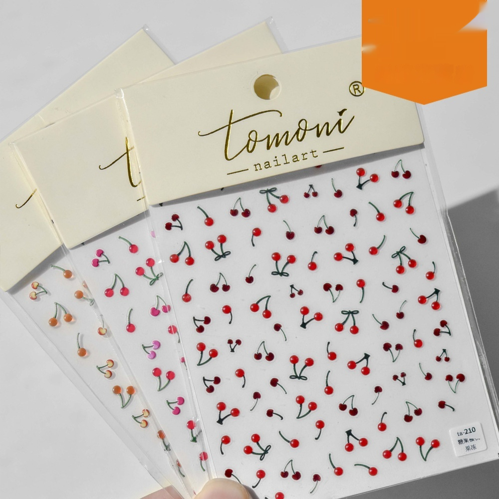 Jelly Nail Art Sticker Japanese Cute Nail Sticker Nail Art Cherry