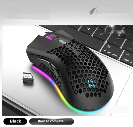 Hollow Out Game Luminous Charging Wireless Mouse - Image 3