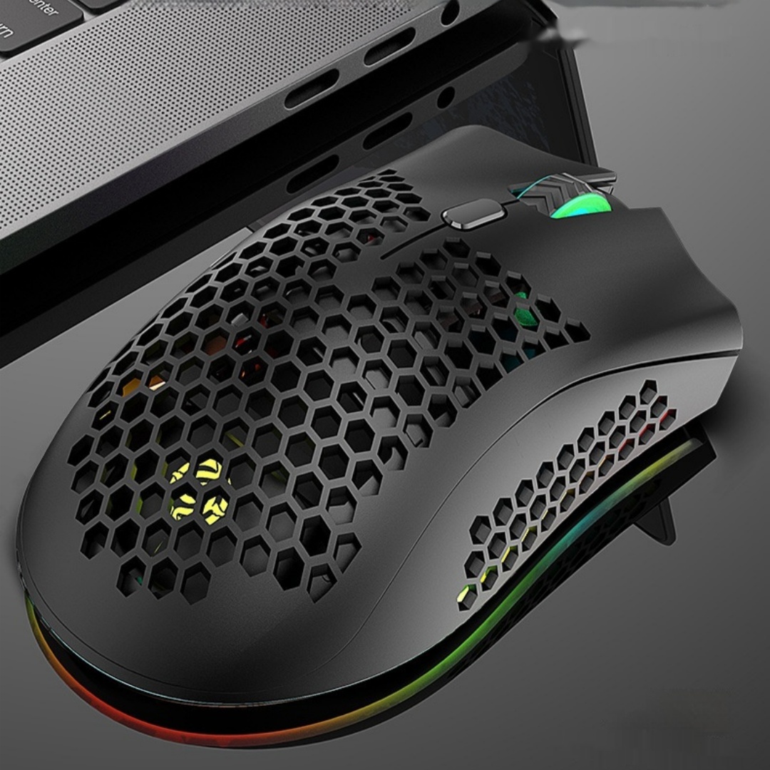 Hollow Out Game Luminous Charging Wireless Mouse