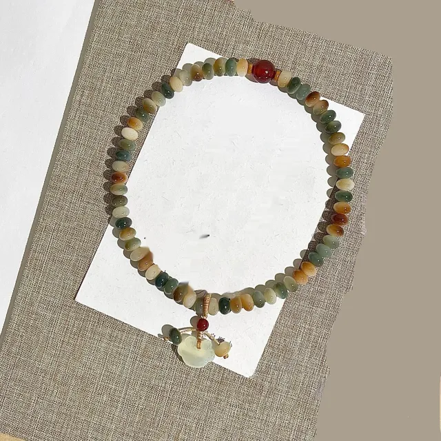 Peach Four Seasons Spring Bodhi Root Double Circle Bracelet Settling Wind And Waves - Shop at LoveMi