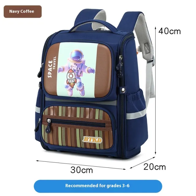 Astronaut Bag Schoolbag Burden Reduction Boys And Girls Large Capacity Coffee - Shop at LoveMi
