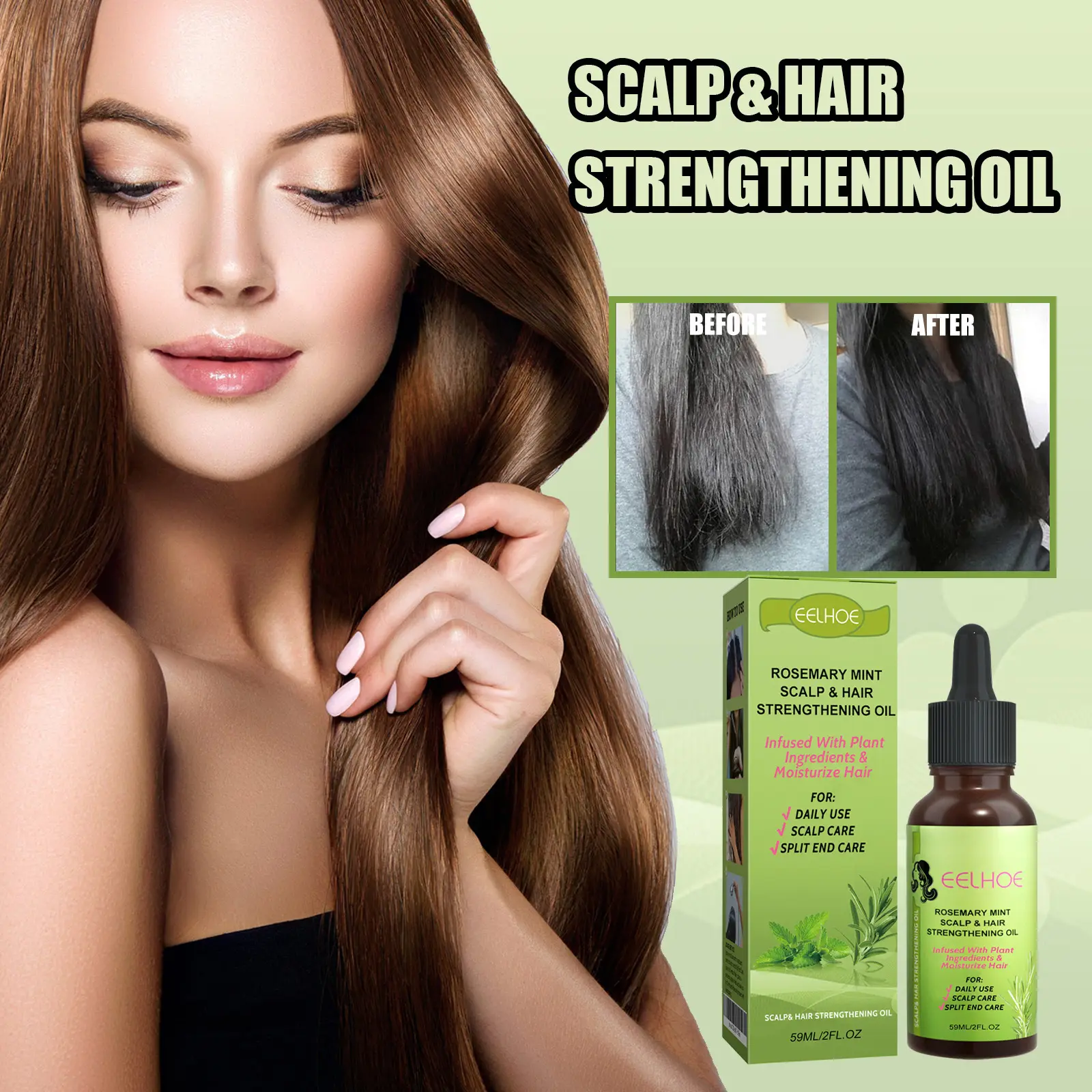 Rosemary Mint Hair Growth Fluid Scalp Massage