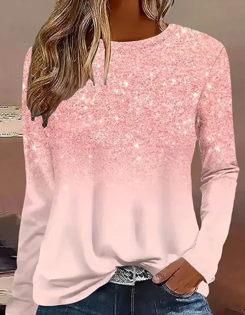 Women's Pink Stylish Classic Long Sleeve Top Pink - Shop at LoveMi