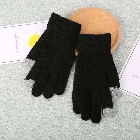 Women Gloves Winter Woolen Knitted Touch Screen Mittens Keep