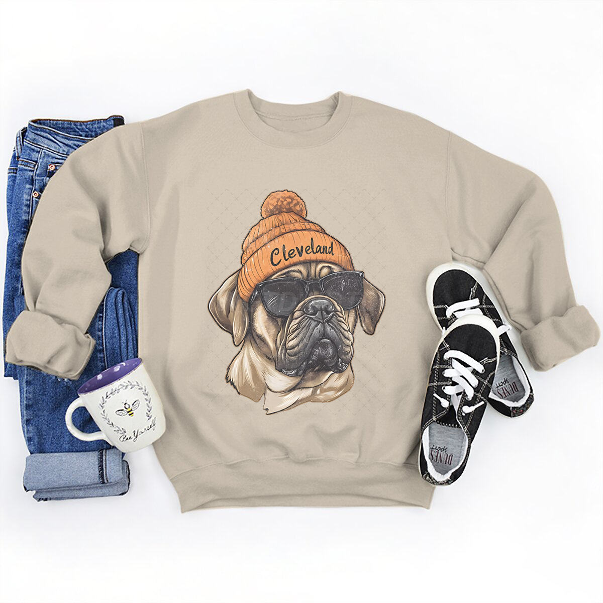 Personality Sweater Fleece Lined Casual