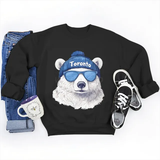 Animal Personality Sweater Fleece lined Casual Black - Shop at LoveMi
