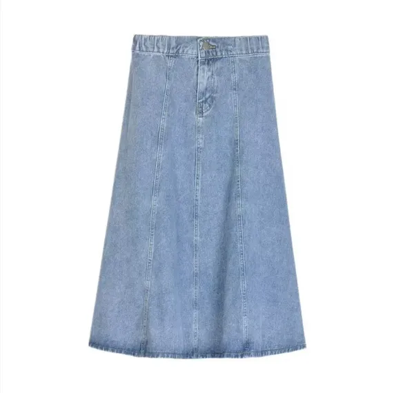 Elegance Retro Denim Skirt For Women Light Blue - Shop at LoveMi