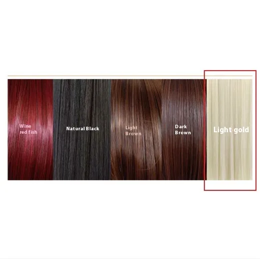 Mid-length Straight Hair Hand-woven Front Lace Synthetic Wigs - Light Gold