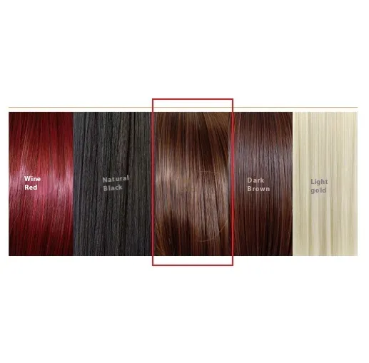 Mid-length Straight Hair Hand-woven Front Lace Synthetic Wigs - Light Brown