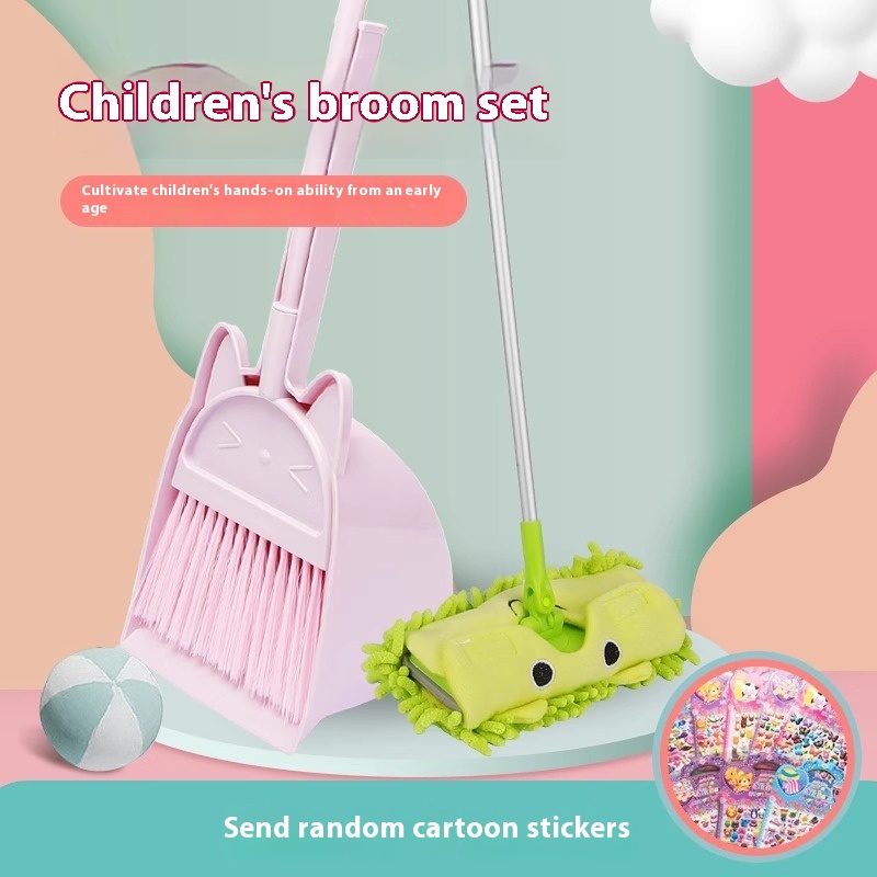 Broom Dustpan Combination Non-stick Rotating Long Brush Holder Two-piece Set
