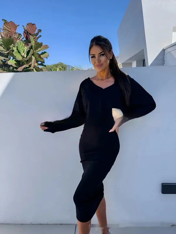 Autumn Fashion Casual Sweater Skirt Suit Black - Shop at LoveMi