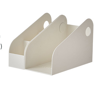 Desktop Stationery Book Shelf Combination Storage Box Ivory White - Shop at LoveMi