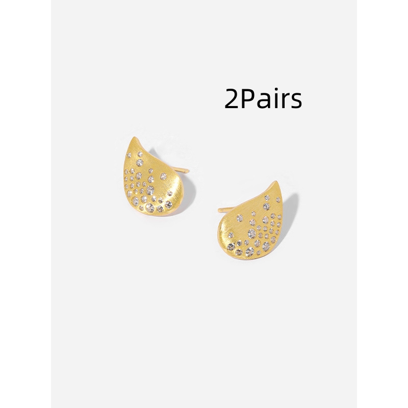 Personalized Water Drop Style Women's Brushed Metal Temperament Earrings