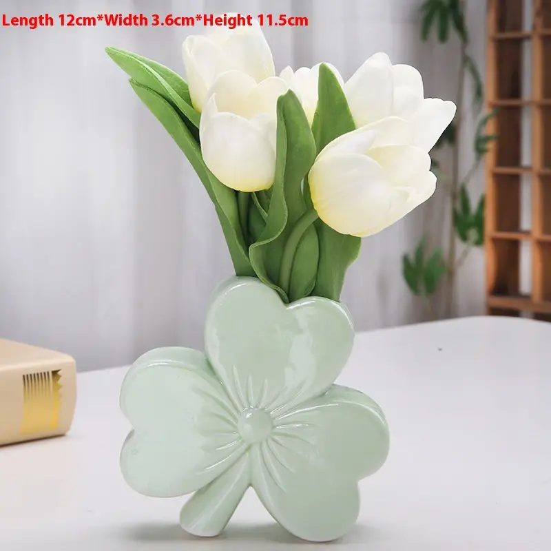 Clover Ceramic Vase Creative Desktop Interior Decoration European Flower Ware