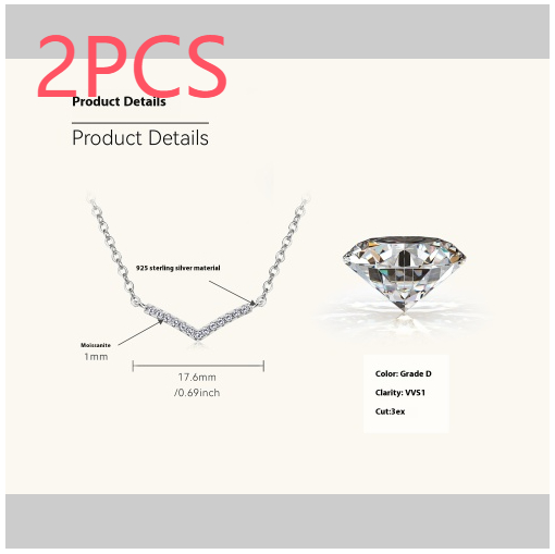 Simple And Light Luxury Moissanite Geometric Necklace For Women