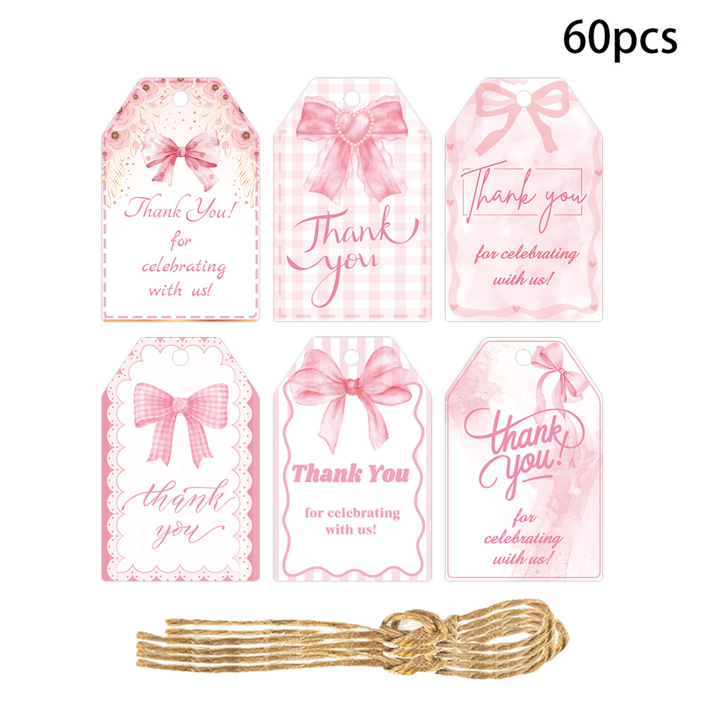 Birthday Party Theme Creative Bowknot Gift Label Tags