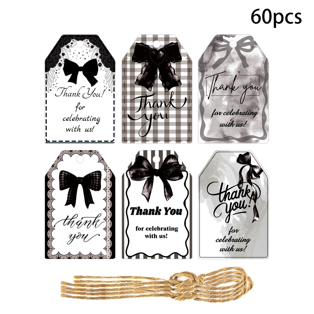 Birthday Party Theme Creative Bowknot Gift Label Tags