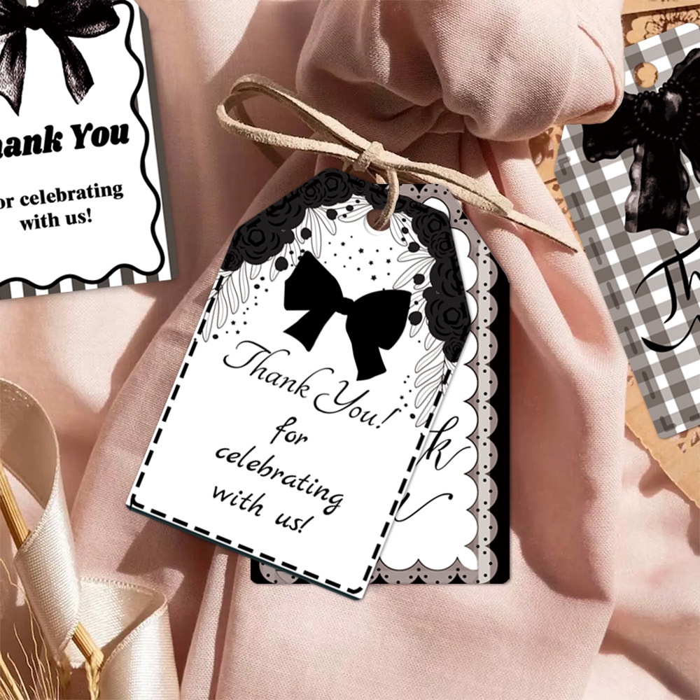 Birthday Party Theme Creative Bowknot Gift Label Tags