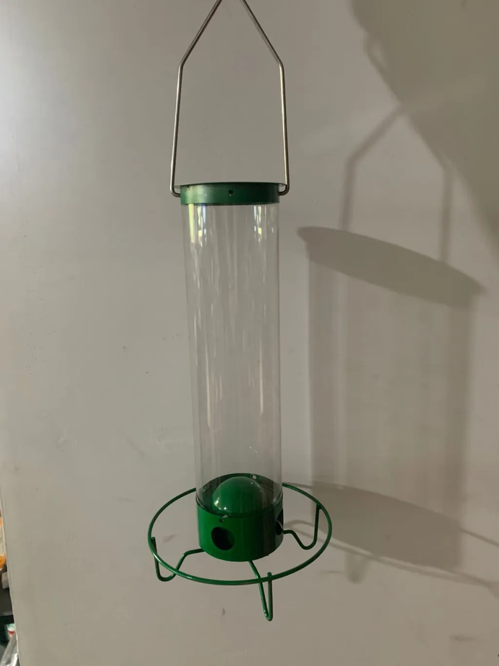 Metal Hanging Hummingbird Feeder Bird Cage - White
