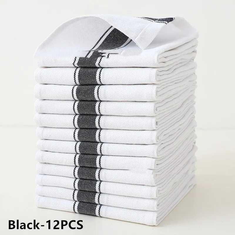 Polyester Cotton Blended Kitchen Dishwashing Towel - Black