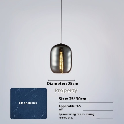 Post-modern Simple Personality Creative Striped Restaurant Bar Glass Chandelier - Image 5