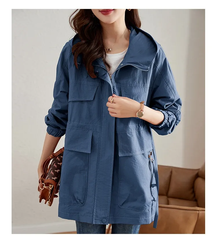 Women's Mid-length Western Style Youthful-looking Trench