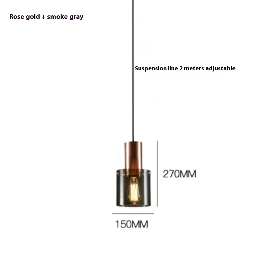 Creative Personalized Bedroom Bedside Glass Single Head Small Droplight