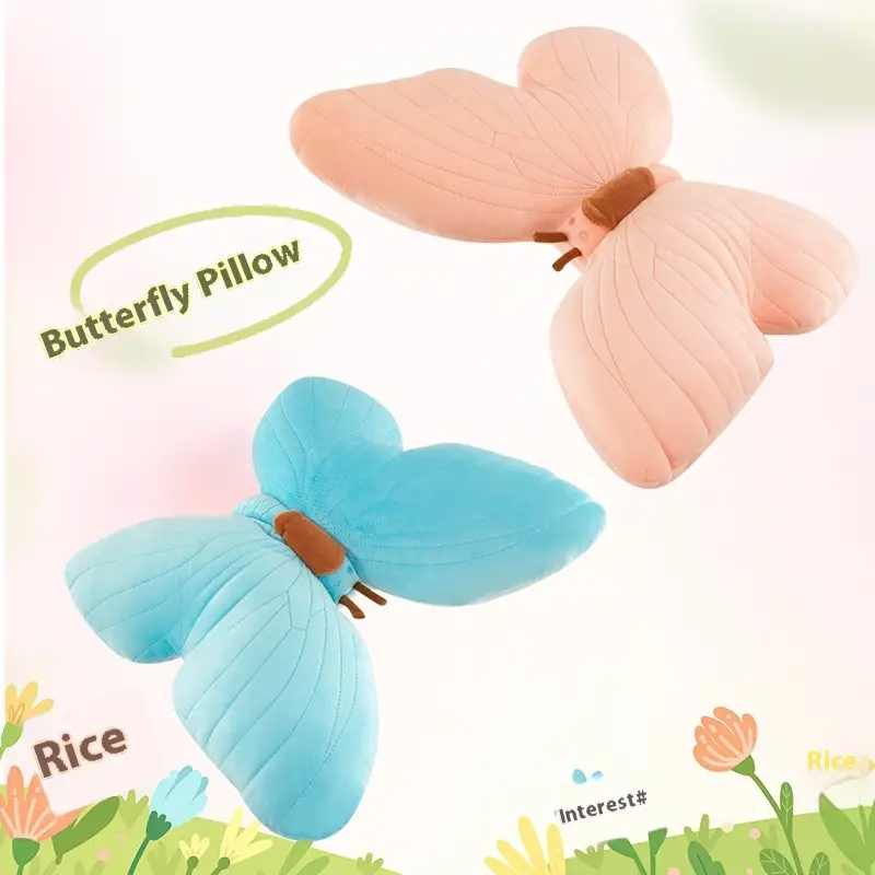 Ins Butterfly Pillow Cushion Plush Toy Blue