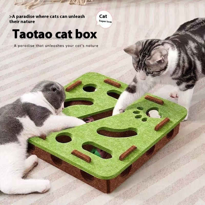 Cat Toy Self-Hi Relieving Stuffy Artifact Hole Felt Box
