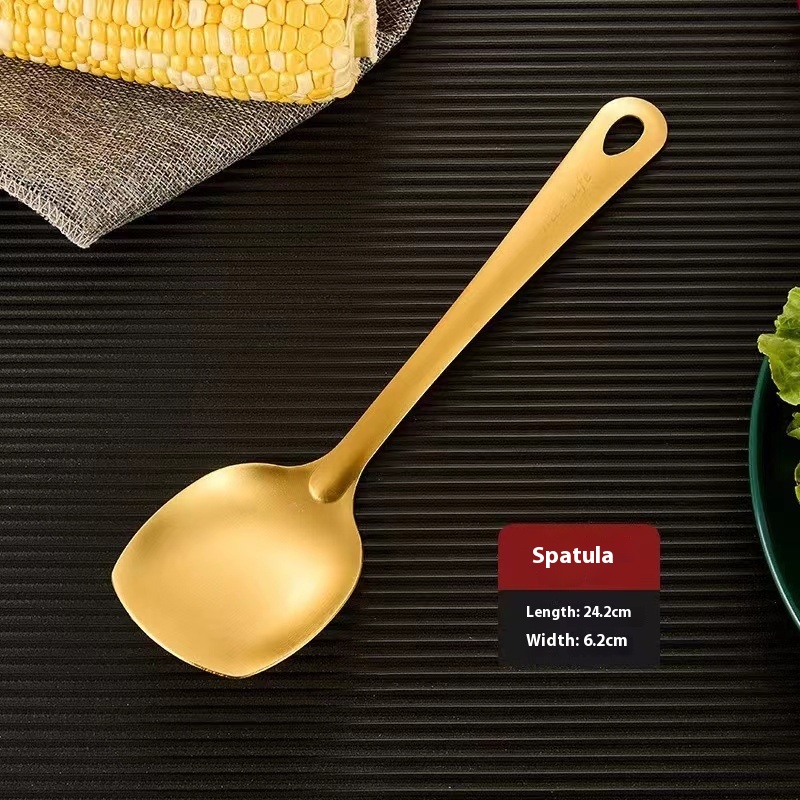 Korean Style Stainless Steel Gold Plated Spatula Kitchenware Suit