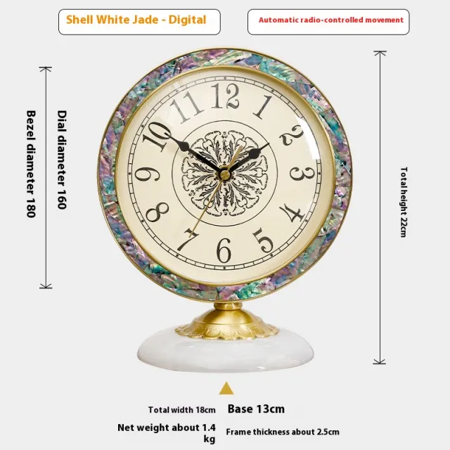 Brass Tabletop Living Room Decorative Clock White - Shop at LoveMi