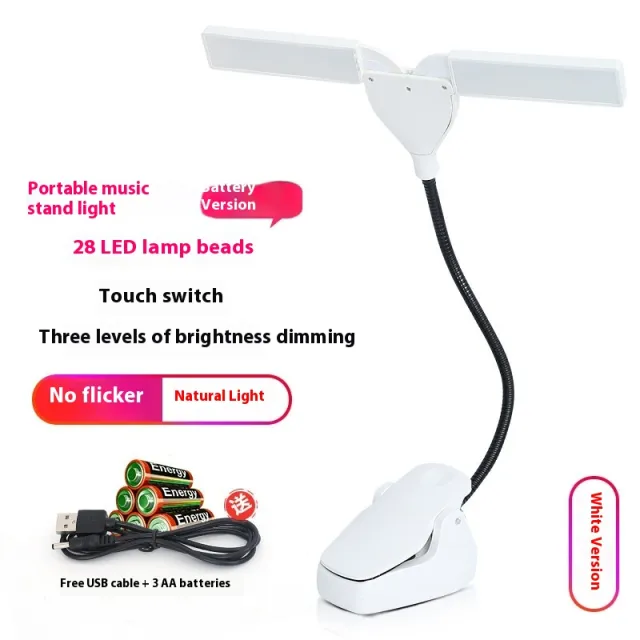 Music Stand Light Soft Light Eye protection Lamp Charging Music Lamp White - Shop at LoveMi