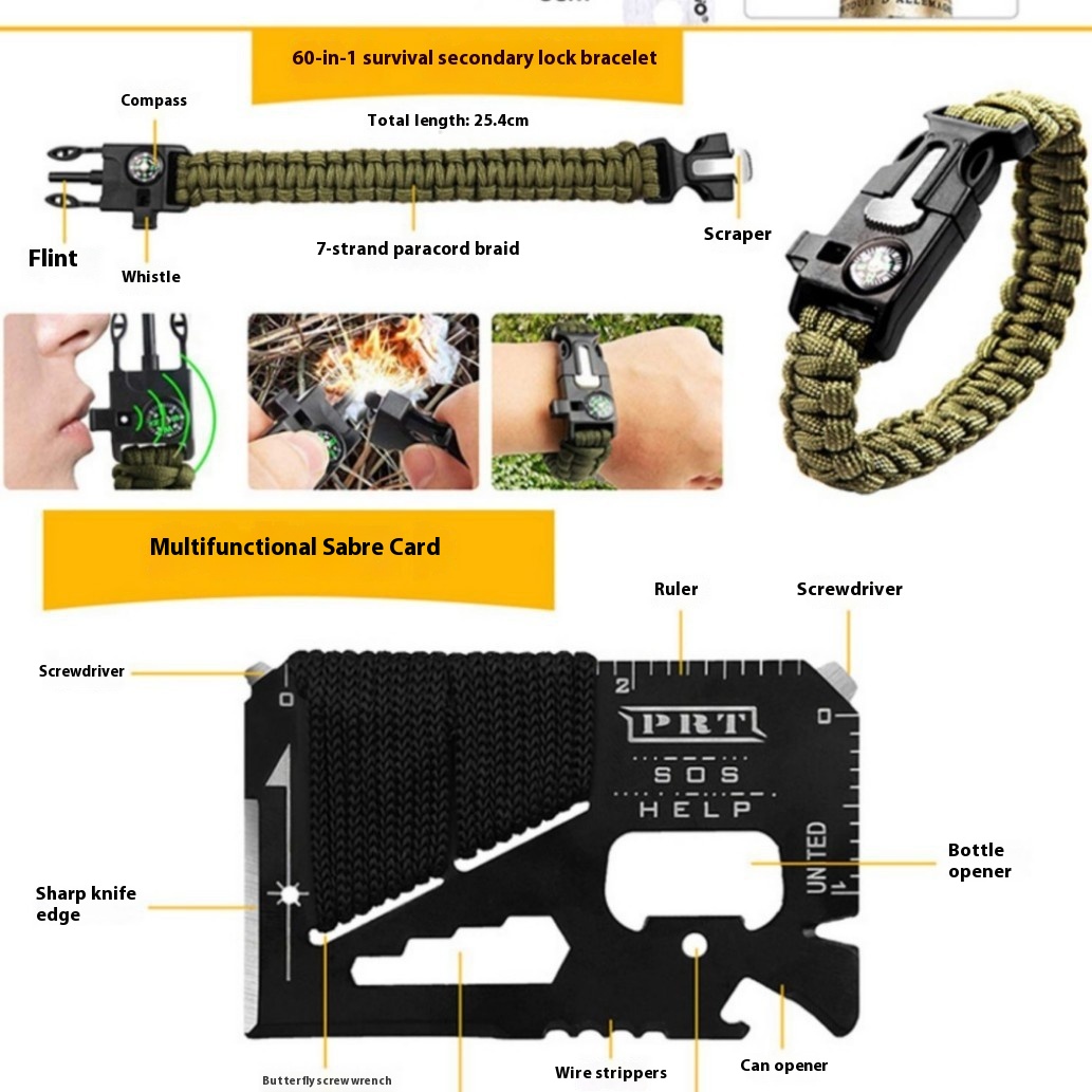 Multi-functional Outdoor Survival Equipment Tool Box 60-in-one Suit - Image 4