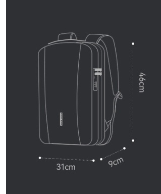 MARK RYDEN hard-shell laptop backpack - front view
