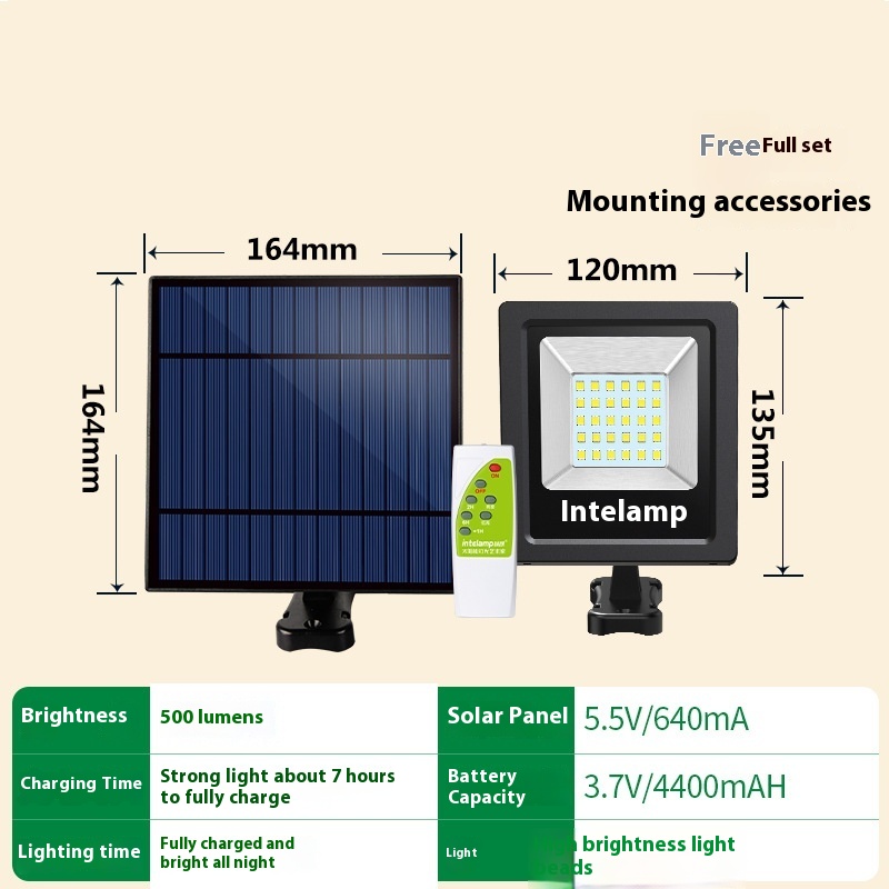ضوء شمسي مقاوم للماء للفناء الخارجي والمنزل
