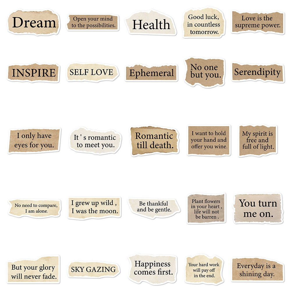 Torn English Laptop Notebook Decorative Stickers 4
