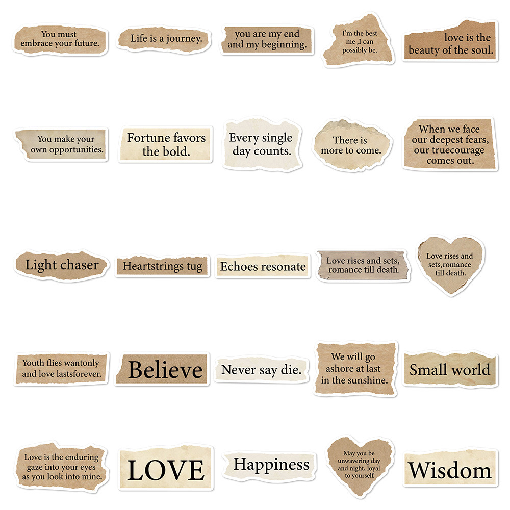 Torn English Laptop Notebook Decorative Stickers 3