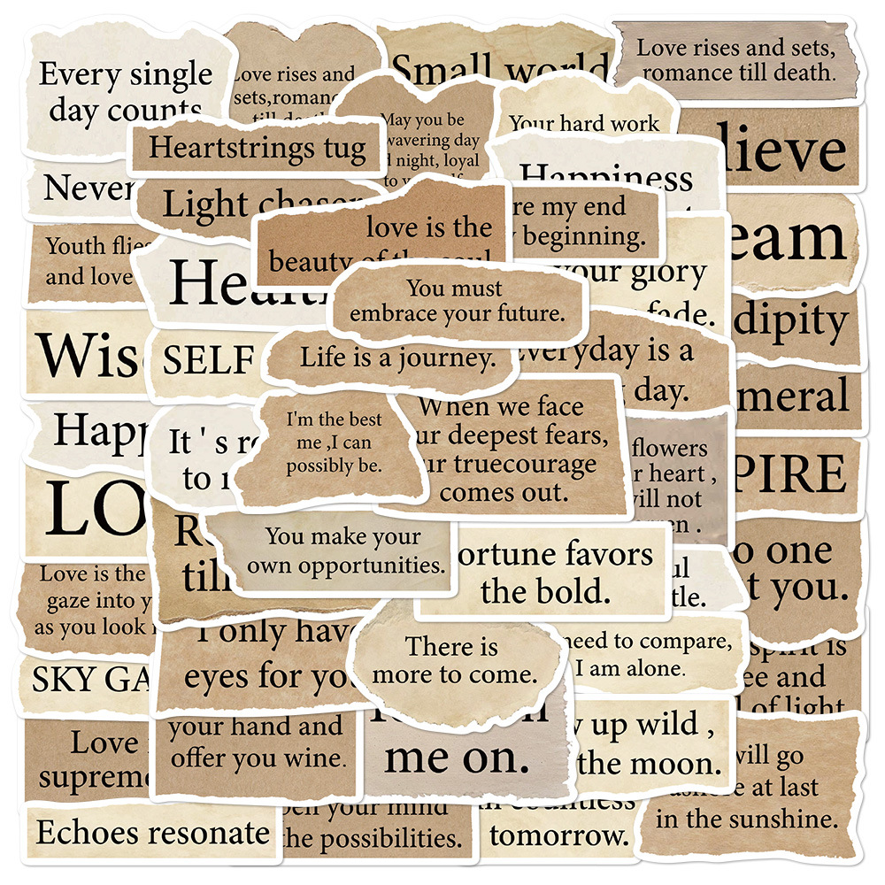 Torn English Laptop Notebook Decorative Stickers 2