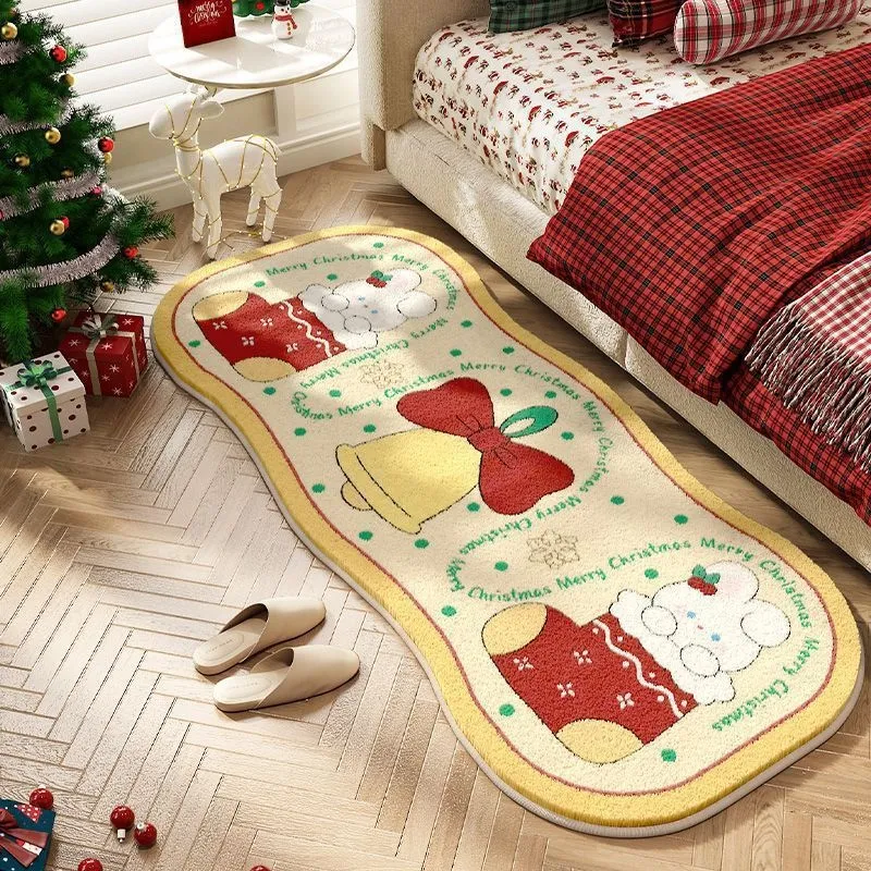 Christmas Series Cashmere Carpet Decoration - White Rabbit Bell