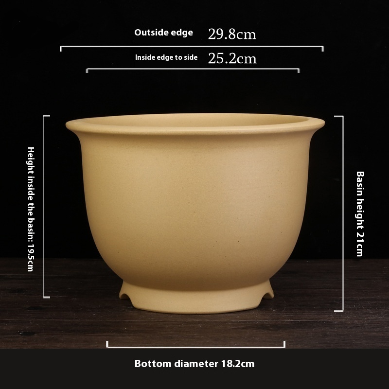 Yixing Purple Sand Golden Bell Orchid Pots Large Diameter Round
