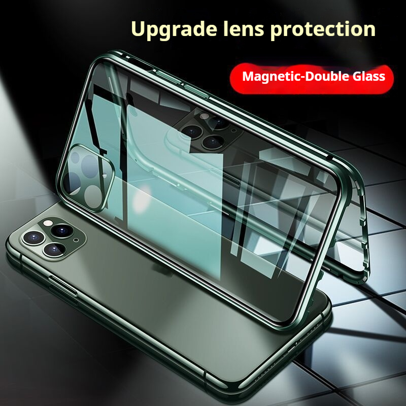 Magnetic King Double-sided Glass Lens All-inclusive Phone Case