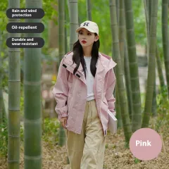Women's Outdoor Sports Waterproof Mountaineering Suit Coat - Pink - View 1