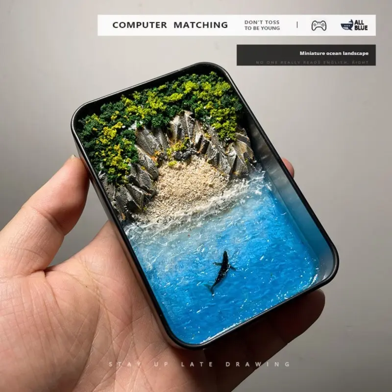 Diy Peninsula Iron Box Marine Landscape Handmade Model Small Ornaments