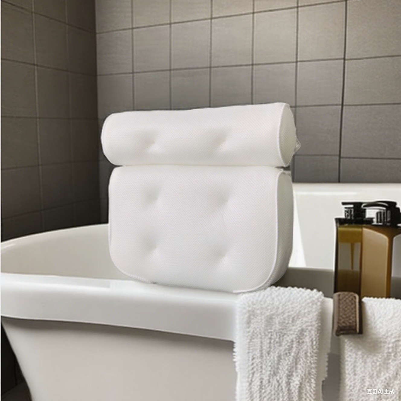 Bathtub Pillow 4d Mesh Bath Pillow 7 Upgrade Suction Cup Non-slip 3d Material Permeable Breathable And Washable