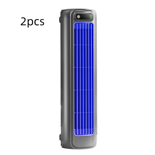 Mini draagbare luchtkoeler met USB-opladen – grijs, 2 stuks, oplaadbaar 2000 mAh