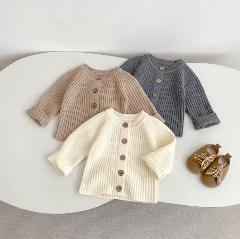 Solid Color Knitted Baby Boy Children's Sweater