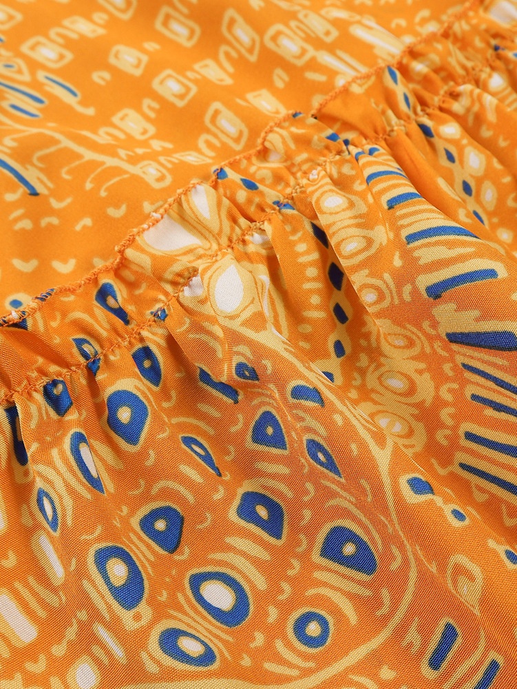 Bohemian Pattern Plus Size Short Dress for Summer